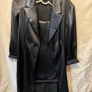 Woman’s faux leather suit